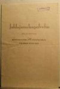 Juhlajumalanpalvelus suurkirkossa Marttaliiton 50-vuotisjuhla  12.VI.1949