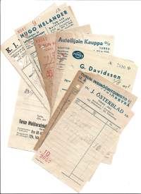 1930-luvun Paragon kuitteja   firmalomake   10 eril