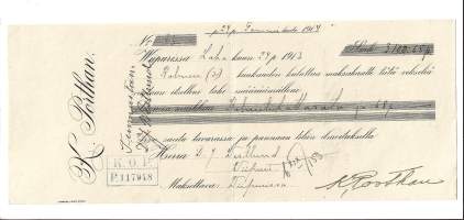 K Porthan  Wiipuri / KOP vekseli  1913