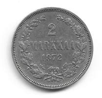 2 markkaa  1872  hopeaa