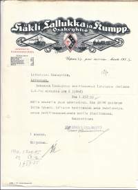 Häkli, Lallukka ja Kumpp Oy Wiipuri 1935 -  firmalomake