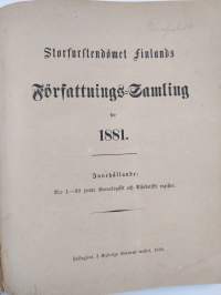 Storfurstendömet Finlands Författnings-Samling för 1881