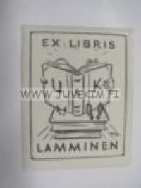 Ex Libris U &amp; K Lamminen -kirjanomistajamerkki