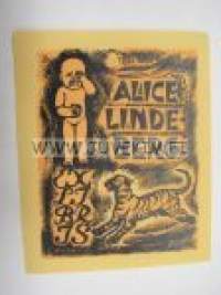 Ex Libris Alice Lindeberg -kirjanomistajamerkki
