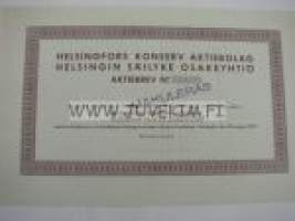 Helsingfors Konserv Ab Helsingin Säilyke Oy, Helsinki 1930, 5 000 mk -osakekirja