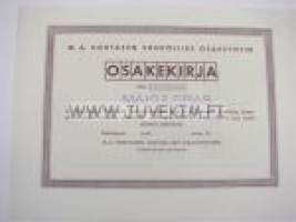 M. A. Kohtasen Sähköliike Oy, Helsinki, 1 000 mk -osakekirja