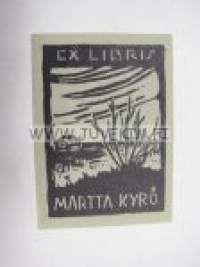 Ex Libris Martta Kyrö -kirjanomistajamerkki