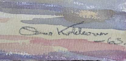 Tuntematon taiteilija, tunturimaisema akvarelli sign Osmo Kokkonen -63 26x45 cm kehystämätön