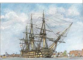 HMS  Victory - laivakortti, laivapostikortti kulkematon