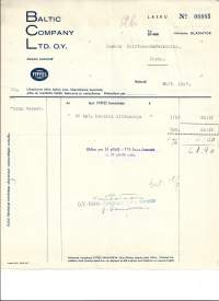 Baltic Company Ltd Oy Helsinki 1938 - firmalomake