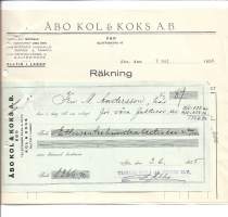 Åbo Kol&amp;Koks Ab  Turku  1935  - firmalomake