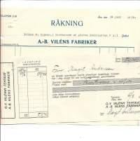Vilénin Tehtaat Oy  Turku 1925   - firmalomake