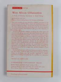 West African urbanization : a study of voluntary associations in social change