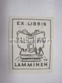 Ex Libris U &amp; K Lamminen -kirjanomistajamerkki