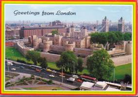 18 kpl Greetings from London/London -postikorttia. Kulkemattomia