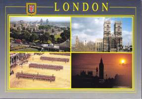 18 kpl Greetings from London/London -postikorttia. Kulkemattomia