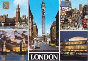 18 kpl Greetings from London/London -postikorttia. Kulkemattomia