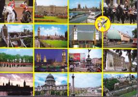 18 kpl Greetings from London/London -postikorttia. Kulkemattomia