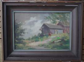 Urho Willgren,&quot;Maisemai&quot;  öljymaalaus levylle sign , koko 30x40 cm kehystetty