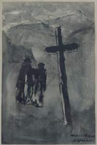Lasse Stenbom, &quot;Madrid &quot;  laveeraus sing -66 , 42x43 cm kehystetty