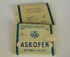 Askofen  käytetty tyjhä  lääkepakkaus   pahvia 7x5x1 cm