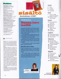 Koululainen 2007/2. Keskiaukeama-julisteessa  (AVAAMATON!) Nelly Furtado, Antti Autti, Virpi Kuitunen, Parta-agama