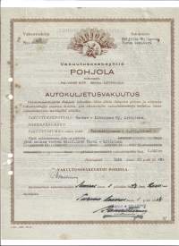 Vakuutus Oy Pohjola, Autokuljetusvakuutus   1948 - vakuutuskirja