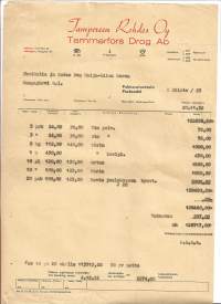 Tampereen Rohdos  Oy Tampere 1952  firmalomake