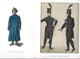 Åbo stads Profoss ja Karelska jägare 1808-09 - kivipainokuva 2 kpl