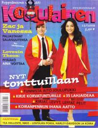 Koululainen 2008/12. Keskiaukeama-julisteessa (AVAAMATON) Tea Hilloste, Niko-Lentäjän poika, Harley Davidson ja koira
