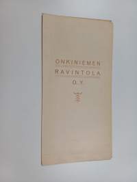 Onkiniemen ravintola o. y. : ruokalista