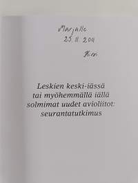 Leskien keski-iässä tai myöhemmällä iällä solmimat uudet avioliitot - Seurantatutkimus (tekijän omiste)