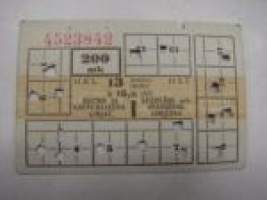 HKL / HST Raitio- ja kaupunkilinja-autot 200 mk 13 matkaa á 15,38 mk -matkalippu 