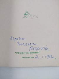 Juvenilia : fifteen landscapes: a sketchbook (signeerattu, tekijän omiste)
