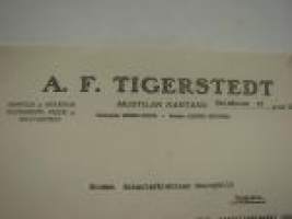 A.F. Tigerstedt Mustilan Kartano 22.7.1922 -asiakirja