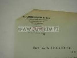 E. Lindholm &amp; Co, Helsinki 20.1.1927 -asiakirja