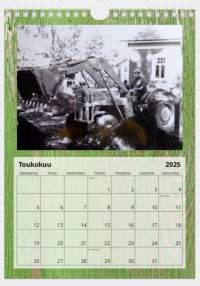 Uusi 2025 Massey Ferguson traktori seinäkalenteri, koko A4. Kaikki kuvat ovat Suomesta 1960-luvun alkupuolelta