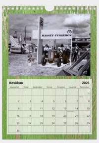 Uusi 2025 Massey Ferguson traktori seinäkalenteri, koko A4. Kaikki kuvat ovat Suomesta 1960-luvun alkupuolelta