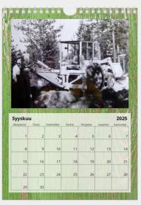 Uusi 2025 Massey Ferguson traktori seinäkalenteri, koko A4. Kaikki kuvat ovat Suomesta 1960-luvun alkupuolelta