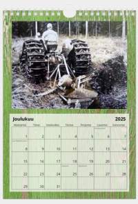 Uusi 2025 Massey Ferguson traktori seinäkalenteri, koko A4. Kaikki kuvat ovat Suomesta 1960-luvun alkupuolelta
