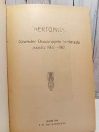 Kiuruveden Osuusmeijerin toimintakertomuksia kirjaksi sidottuna 7 kpl