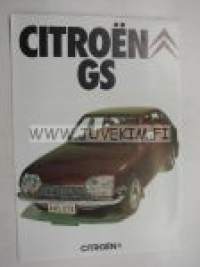 Citroën GS -myyntiesite / sales brochure