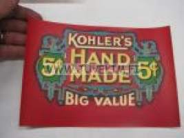 Kohler´s Hand Made Big Value -sikarilaatikkoetiketti