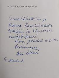 Soome kirjanduse ajalugu (signeerattu, tekijän omiste)
