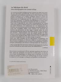 La fabrique du droit : une ethnologie du Conseil d&#039;Etat