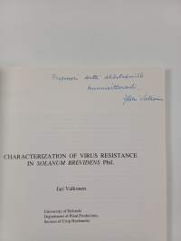 Characterisation of virus resistance in solanum brevidens phil. (signeerattu, tekijän omiste)