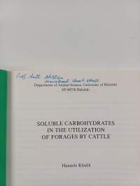 Soluble carbohydrates in the utilization of forages by cattle (signeerattu, tekijän omiste)