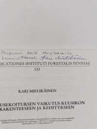Koivusekoituksen vaikutus kuusikon rakenteeseen ja kehitykseen = Effect of an admixture of birch on the structure and development of Norway spruce stands (signeer...