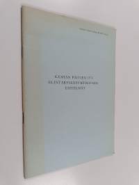 Kemian päivien 1971 Elintarvikesymposiumin esitelmät