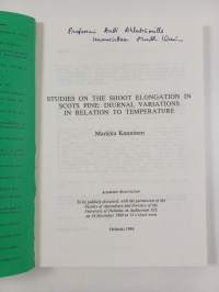Studies on the Shoot Elongation in Scots Pine - Diurnal Variations in Relation to Temperature (signeerattu, tekijän omiste)